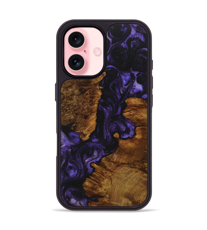 iPhone 16 Wood+Resin Phone Case - Craig (Purple, 723202)