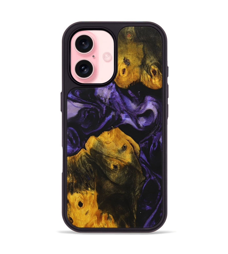 iPhone 16 Wood+Resin Phone Case - Bryson (Purple, 723204)