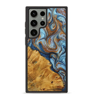 Galaxy S23 Ultra Wood+Resin Phone Case - Saul (Teal & Gold, 723209)