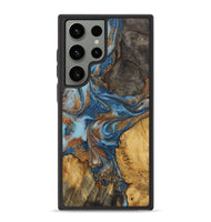 Galaxy S23 Ultra Wood+Resin Phone Case - Milani (Teal & Gold, 723211)