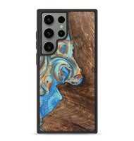 Galaxy S23 Ultra Wood+Resin Phone Case - Traci (Teal & Gold, 723223)