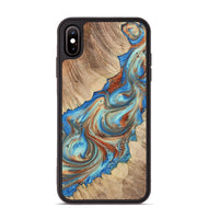 iPhone Xs Max Wood+Resin Phone Case - Addisyn (Teal & Gold, 723224)