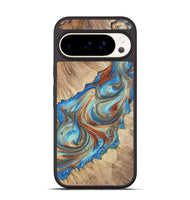 Pixel 9 Pro Wood+Resin Phone Case - Addisyn (Teal & Gold, 723224)