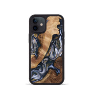 iPhone 12 mini Wood+Resin Phone Case - Hayes (Teal & Gold, 723228)