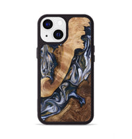 iPhone 13 Wood+Resin Phone Case - Hayes (Teal & Gold, 723228)