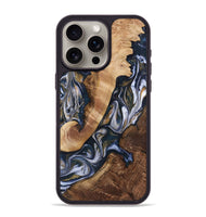 iPhone 15 Pro Max Wood+Resin Phone Case - Hayes (Teal & Gold, 723228)