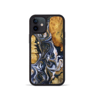 iPhone 12 mini Wood+Resin Phone Case - Londyn (Teal & Gold, 723229)