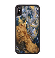 iPhone Xs Max Wood+Resin Phone Case - Alvin (Teal & Gold, 723230)