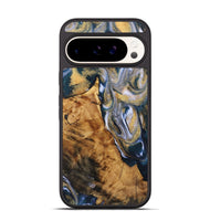 Pixel 9 Pro Wood+Resin Phone Case - Alvin (Teal & Gold, 723230)