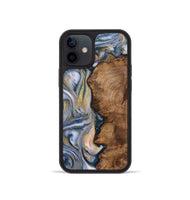 iPhone 12 mini Wood+Resin Phone Case - Santiago (Teal & Gold, 723237)