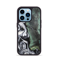 iPhone 14 Pro Wood+Resin Phone Case - Fernando (Black & White, 723239)