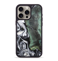 iPhone 15 Pro Max Wood+Resin Phone Case - Fernando (Black & White, 723239)