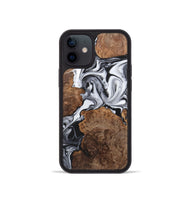 iPhone 12 mini Wood+Resin Phone Case - Arlo (Black & White, 723240)