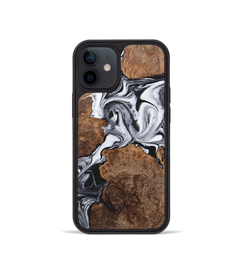 iPhone 12 mini Wood+Resin Phone Case - Arlo (Black & White, 723240)