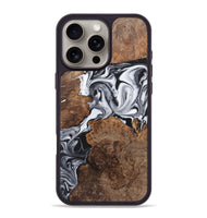 iPhone 16 Pro Max Wood+Resin Phone Case - Arlo (Black & White, 723240)