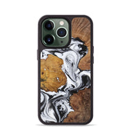 iPhone 13 Pro Wood+Resin Phone Case - Luciana (Black & White, 723241)