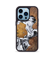 iPhone 14 Pro Wood+Resin Phone Case - Luciana (Black & White, 723241)