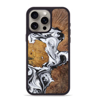 iPhone 15 Pro Max Wood+Resin Phone Case - Luciana (Black & White, 723241)