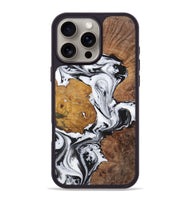 iPhone 16 Pro Max Wood+Resin Phone Case - Luciana (Black & White, 723241)