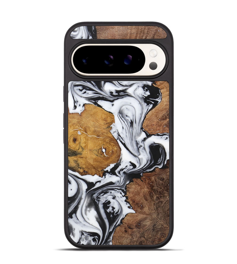 Pixel 9 Wood+Resin Phone Case - Luciana (Black & White, 723241)