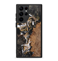 Galaxy S22 Ultra Wood+Resin Phone Case - Doreen (Black & White, 723242)