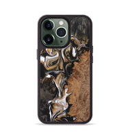 iPhone 13 Pro Wood+Resin Phone Case - Doreen (Black & White, 723242)