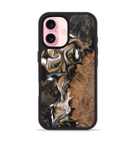 iPhone 16 Wood+Resin Phone Case - Doreen (Black & White, 723242)