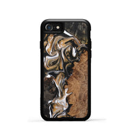 iPhone SE Wood+Resin Phone Case - Doreen (Black & White, 723242)