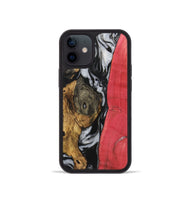 iPhone 12 mini Wood+Resin Phone Case - Jeremiah (Black & White, 723243)