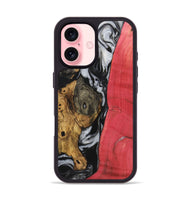 iPhone 16 Wood+Resin Phone Case - Jeremiah (Black & White, 723243)