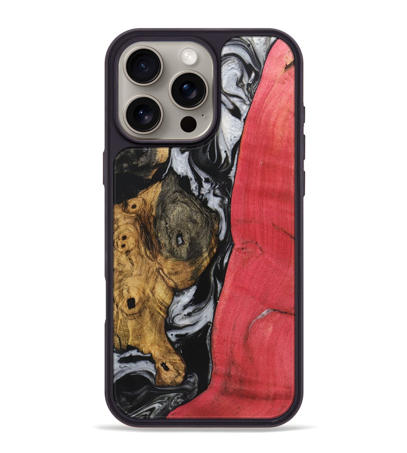 iPhone 16 Pro Max Wood+Resin Phone Case - Jeremiah (Black & White, 723243)