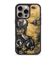 iPhone 16 Pro Max Wood+Resin Phone Case - Sallie (Black & White, 723245)