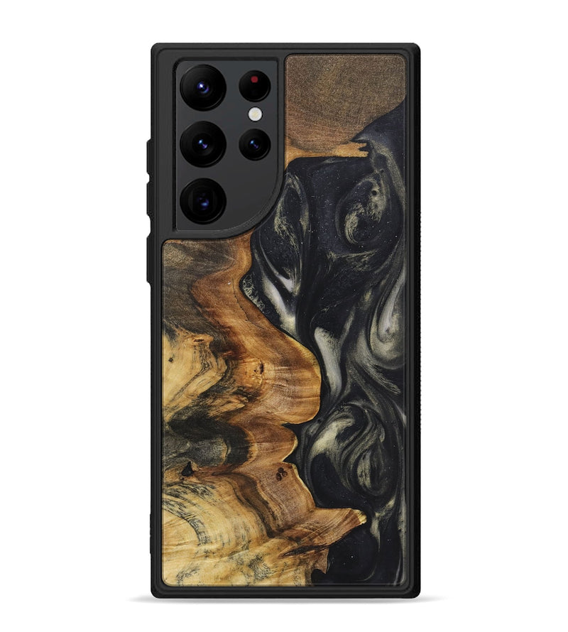 Galaxy S22 Ultra Wood+Resin Phone Case - Parker (Black & White, 723246)