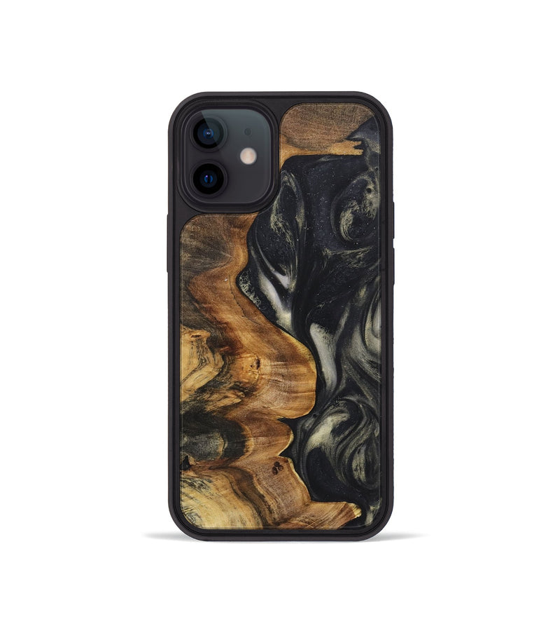 iPhone 12 mini Wood+Resin Phone Case - Parker (Black & White, 723246)