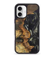 iPhone 16 Plus Wood+Resin Phone Case - Parker (Black & White, 723246)