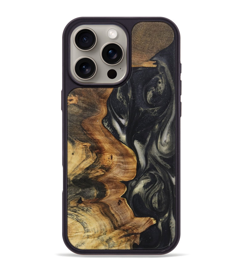 iPhone 16 Pro Max Wood+Resin Phone Case - Parker (Black & White, 723246)