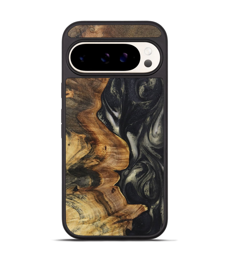 Pixel 9 Wood+Resin Phone Case - Parker (Black & White, 723246)