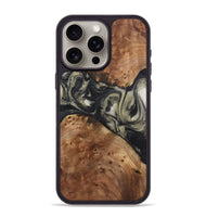 iPhone 15 Pro Max Wood+Resin Phone Case - Ronnie (Black & White, 723247)