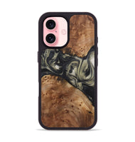 iPhone 16 Wood+Resin Phone Case - Ronnie (Black & White, 723247)