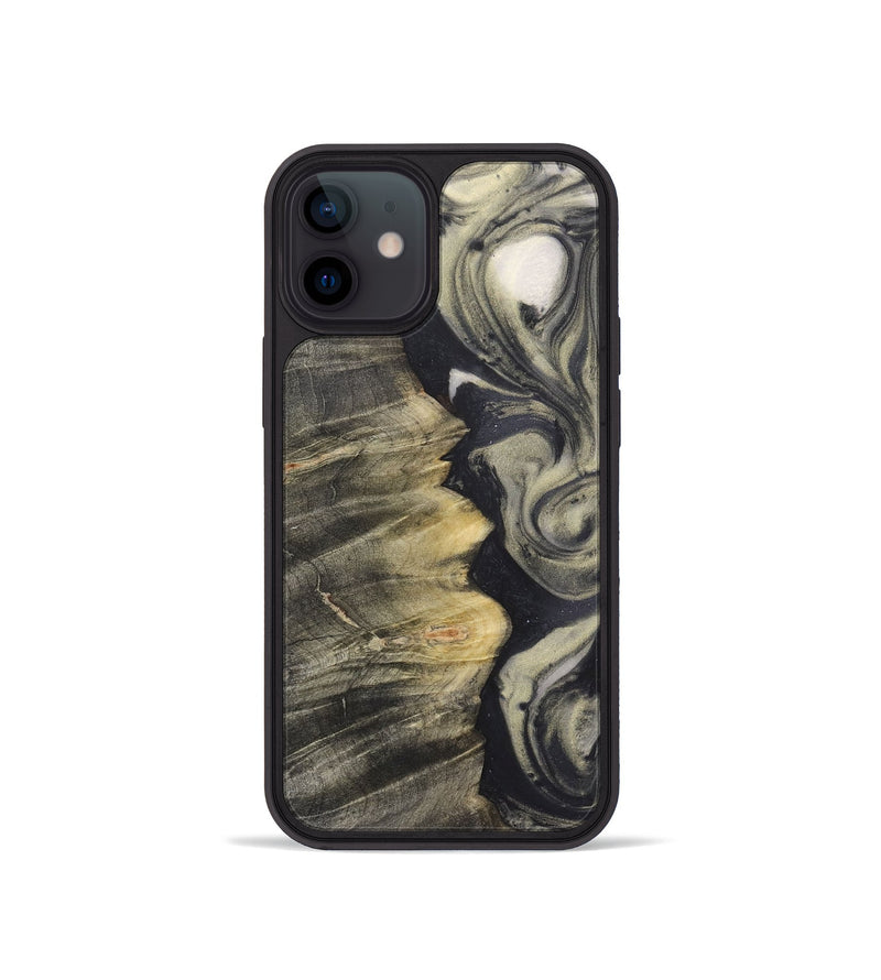 iPhone 12 mini Wood+Resin Phone Case - Angelo (Black & White, 723248)