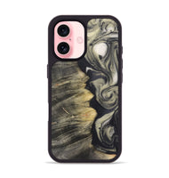 iPhone 16 Wood+Resin Phone Case - Angelo (Black & White, 723248)