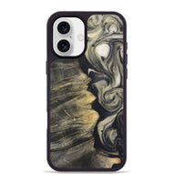 iPhone 16 Plus Wood+Resin Phone Case - Angelo (Black & White, 723248)