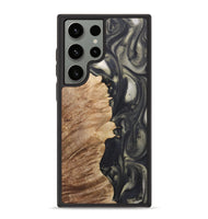 Galaxy S23 Ultra Wood+Resin Phone Case - Owen (Black & White, 723249)