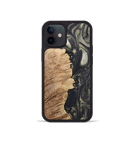 iPhone 12 mini Wood+Resin Phone Case - Owen (Black & White, 723249)