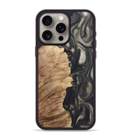 iPhone 15 Pro Max Wood+Resin Phone Case - Owen (Black & White, 723249)