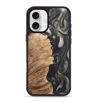 iPhone 16 Plus Wood+Resin Phone Case - Owen (Black & White, 723249)