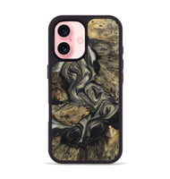 iPhone 16 Wood+Resin Phone Case - Betty (Black & White, 723250)