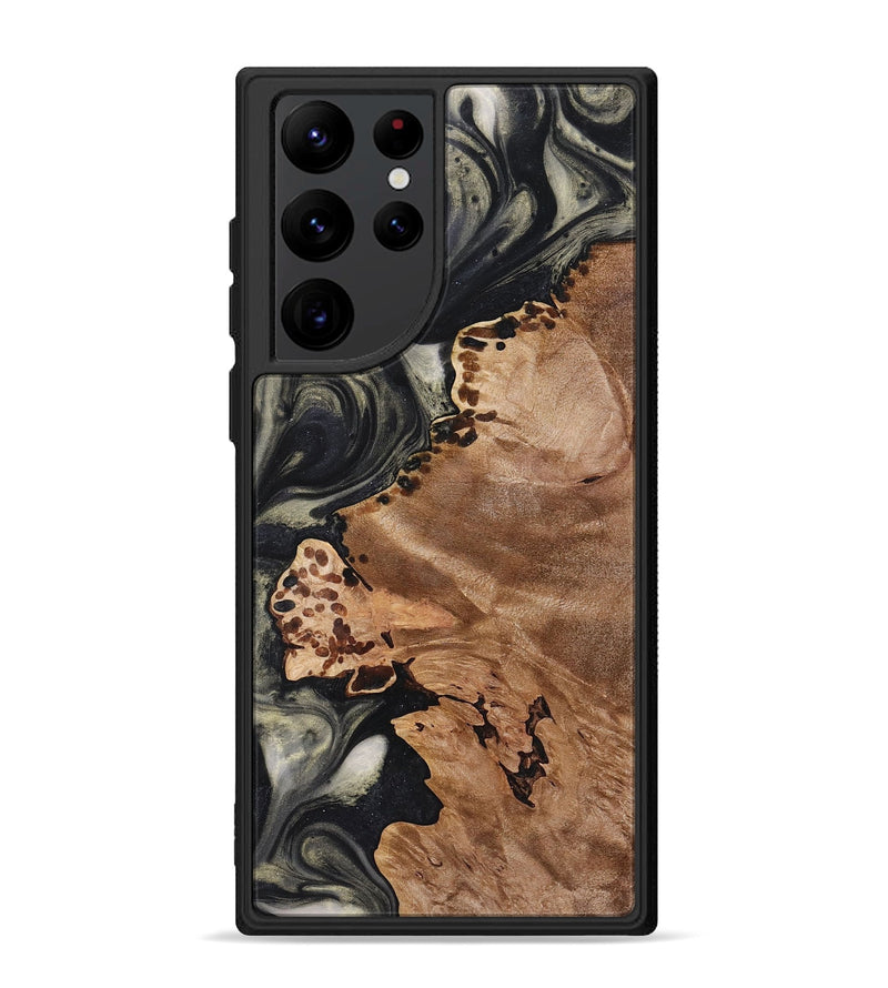 Galaxy S22 Ultra Wood+Resin Phone Case - Annette (Black & White, 723251)