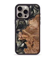 iPhone 15 Pro Max Wood+Resin Phone Case - Annette (Black & White, 723251)