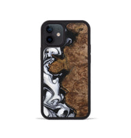 iPhone 12 mini Wood+Resin Phone Case - Aaron (Black & White, 723252)